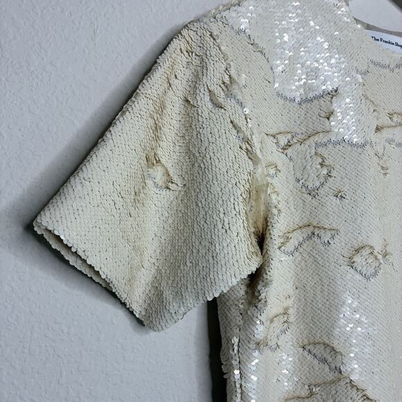 The Frankie Shop Riley Neutral Sequin Ivory Dress S - Picture 4 of 11